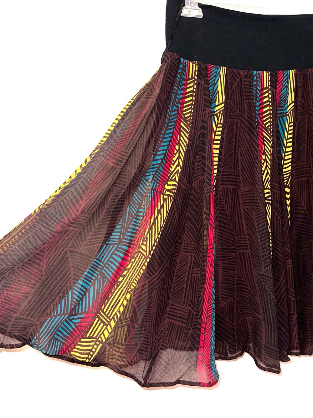 Jones New York Silk Skirt A Line Sheer Multicolored Striped Pattern Size S